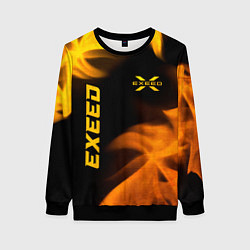 Свитшот женский Exeed - gold gradient: надпись, символ, цвет: 3D-черный