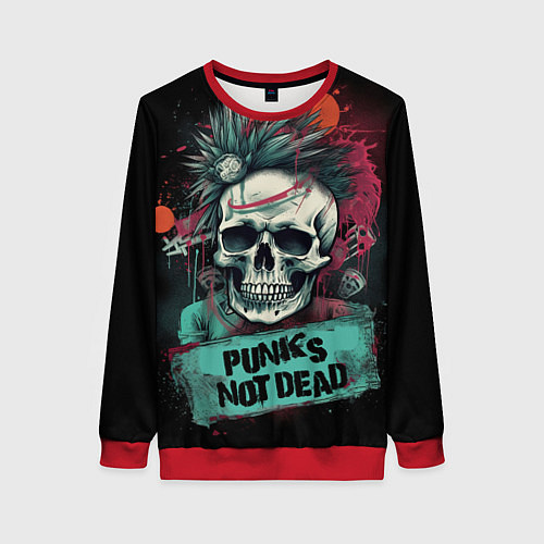 Женский свитшот Punks not dead / 3D-Красный – фото 1