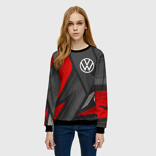 Женский свитшот Volkswagen sports racing / 3D-Черный – фото 3