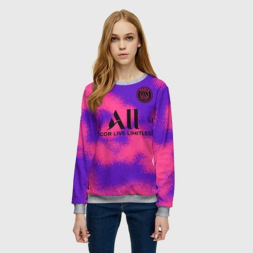 Женский свитшот Лионель Месси форма ПСЖ четвертая / 3D-Меланж – фото 3