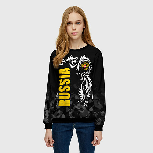 Женский свитшот Russia national team: национальная сборная / 3D-Черный – фото 3