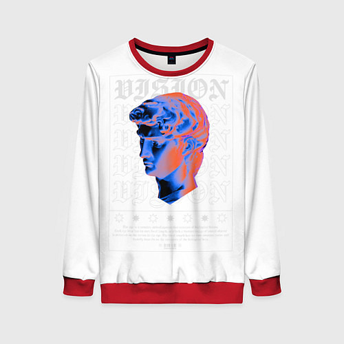 Женский свитшот Синт Вейв Ретро Неон Стиль / 3D-Красный – фото 1