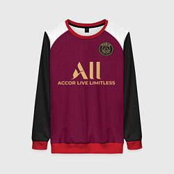 Свитшот женский Форма ПСЖ третья, цвет: 3D-красный