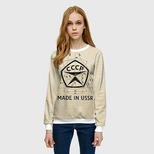 Женский свитшот Сделано в СССР знак качества / 3D-Белый – фото 3