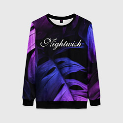 Свитшот женский Nightwish neon monstera, цвет: 3D-черный