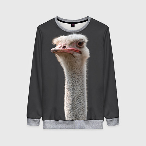Женский свитшот Голова страуса / 3D-Меланж – фото 1