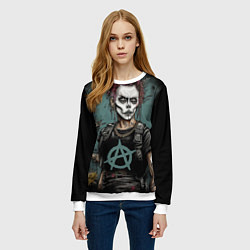 Свитшот женский Девушка анархистка, цвет: 3D-белый — фото 2