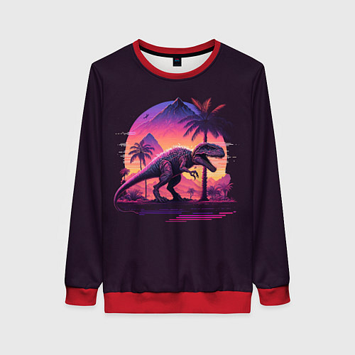 Женский свитшот Retrowave Trex / 3D-Красный – фото 1