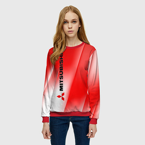 Женский свитшот Mitsubishi sign / 3D-Красный – фото 3