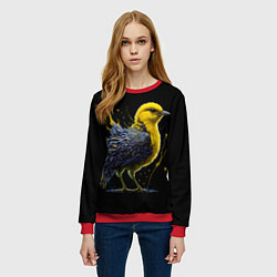 Свитшот женский Цыпленок в красках, цвет: 3D-красный — фото 2