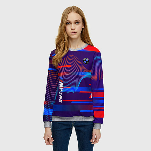 Женский свитшот BMW power m / 3D-Меланж – фото 3