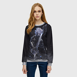 Свитшот женский Metal Gear Rising - В дыму, цвет: 3D-меланж — фото 2