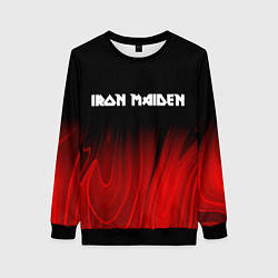 Свитшот женский Iron Maiden red plasma, цвет: 3D-черный