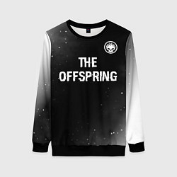 Свитшот женский The Offspring glitch на темном фоне: символ сверху, цвет: 3D-черный