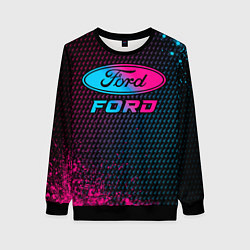 Свитшот женский Ford - neon gradient, цвет: 3D-черный