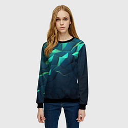 Свитшот женский Большие плиты и камни, цвет: 3D-черный — фото 2