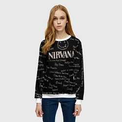 Свитшот женский Nirvana pattern, цвет: 3D-белый — фото 2