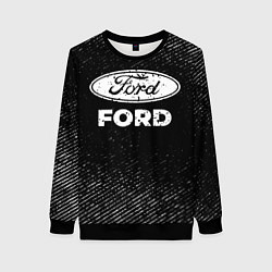 Свитшот женский Ford с потертостями на темном фоне, цвет: 3D-черный