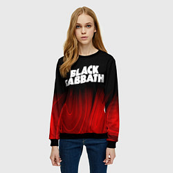 Свитшот женский Black Sabbath red plasma, цвет: 3D-черный — фото 2