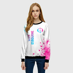 Свитшот женский Ozzy Osbourne neon gradient style: надпись, символ, цвет: 3D-черный — фото 2