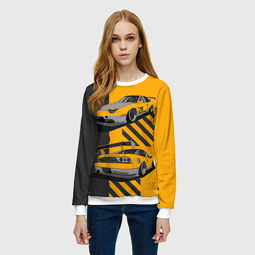 Женский свитшот Nissan 180sx art / 3D-Белый – фото 3