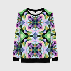 Свитшот женский Разноцветная мраморная мозаика, цвет: 3D-черный