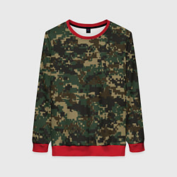 Женский свитшот Зелено - коричневый камуфляж