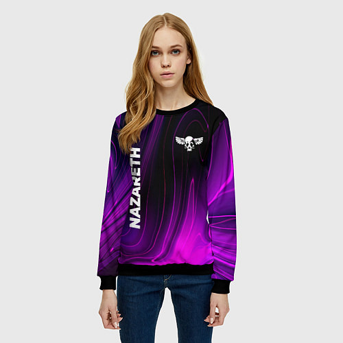 Женский свитшот Nazareth violet plasma / 3D-Черный – фото 3
