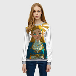 Свитшот женский The legend of Zelda - ahegao, цвет: 3D-меланж — фото 2