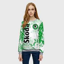 Свитшот женский Skoda auto logo, цвет: 3D-меланж — фото 2