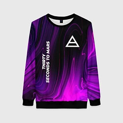 Свитшот женский Thirty Seconds to Mars violet plasma, цвет: 3D-черный