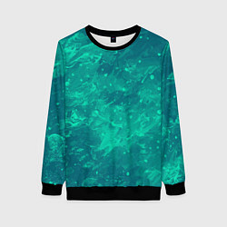 Свитшот женский Художественный зелёный, цвет: 3D-черный