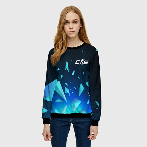 Женский свитшот Counter-Strike 2 взрыв частиц / 3D-Черный – фото 3