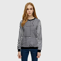 Свитшот женский Обманчивый паттерн, цвет: 3D-черный — фото 2