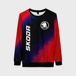 Свитшот женский Skoda красный карбон, цвет: 3D-черный
