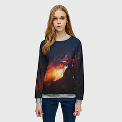 Свитшот женский Взрыв галактики, цвет: 3D-меланж — фото 2