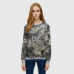 Свитшот женский Текстура мха на дереве, цвет: 3D-меланж — фото 2