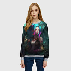 Свитшот женский Jinx fantasy art Arcane League of Legends, цвет: 3D-меланж — фото 2