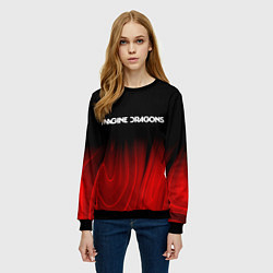 Свитшот женский Imagine Dragons red plasma, цвет: 3D-черный — фото 2