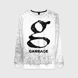 Свитшот женский Garbage с потертостями на светлом фоне, цвет: 3D-белый