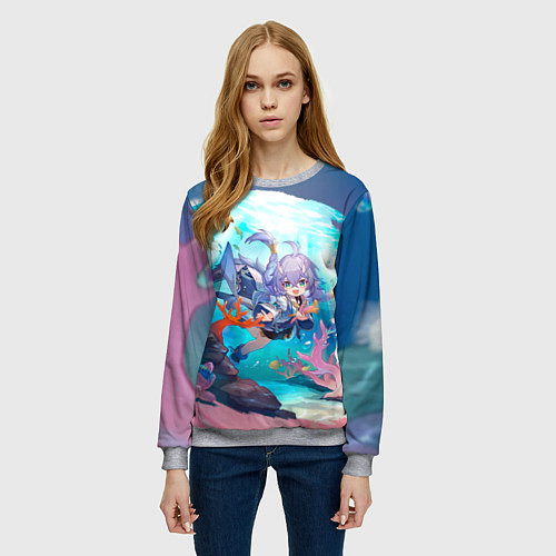 Женский свитшот Байлу электрический тип / 3D-Меланж – фото 3