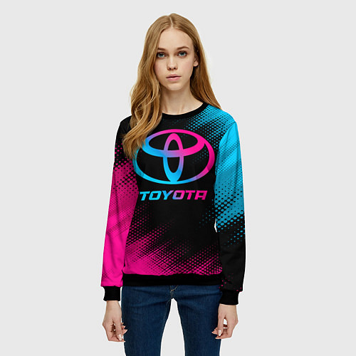 Женский свитшот Toyota - neon gradient / 3D-Черный – фото 3