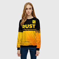 Свитшот женский Rust - gold gradient: символ сверху, цвет: 3D-черный — фото 2