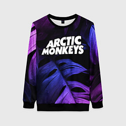 Свитшот женский Arctic Monkeys neon monstera, цвет: 3D-черный