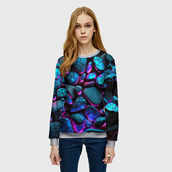 Свитшот женский Неоновые камни, цвет: 3D-меланж — фото 2