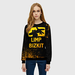 Свитшот женский Limp Bizkit - gold gradient, цвет: 3D-черный — фото 2