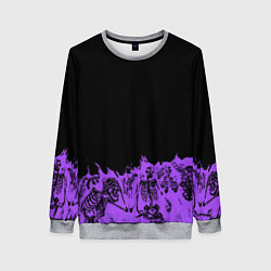 Свитшот женский Скелеты в неоновом огне, цвет: 3D-меланж