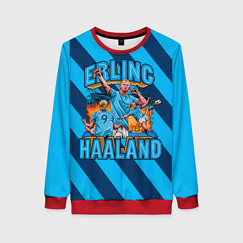 Женский свитшот Эрлинг Холанд ФК Манчестер Сити 9 / 3D-Красный – фото 1