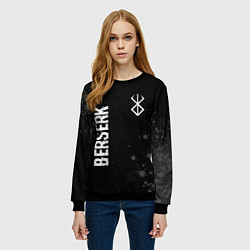 Свитшот женский Berserk glitch на темном фоне: надпись, символ, цвет: 3D-черный — фото 2