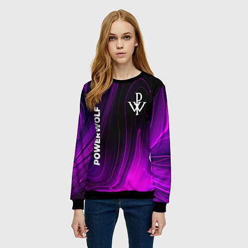 Женский свитшот Powerwolf violet plasma / 3D-Черный – фото 3